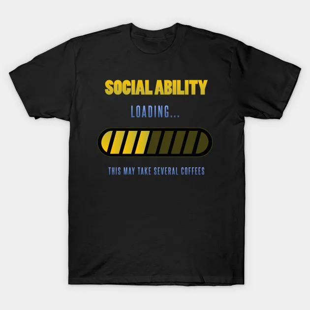 Мужская футболка Social ababity loading funny social тревога дизайн женская | одежда