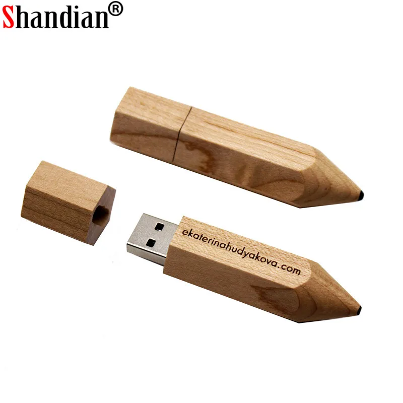 SHANDIAN деревянный карандаш флеш диск USB 2 0 4GB/8GB/16GB/32GB/64GB 128GB флэш накопители