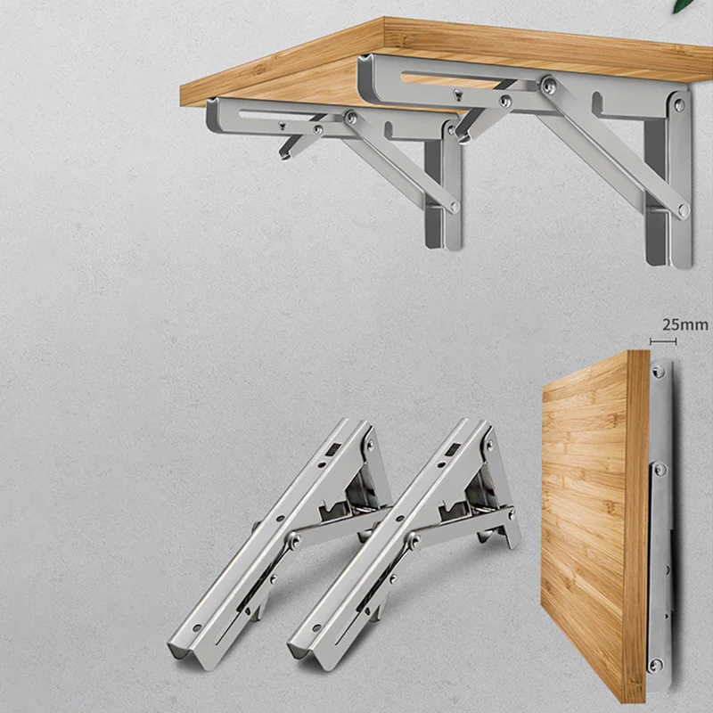 2pcs Folding Bracket For Shelf Table Desk Wall Mounted Support