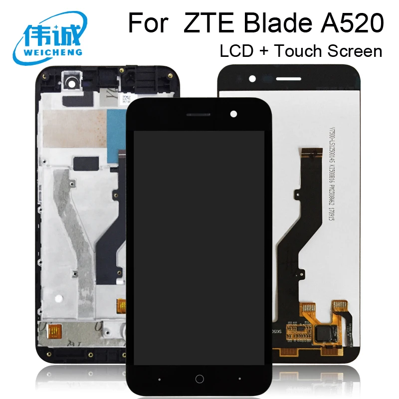 ЖК дисплей с сенсорным экраном для ZTE Blade A520 дигитайзер рамкой в сборе сенсорная