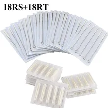 (18RS+18RT) Tattoo Needles and Tubes Mixed 100PCS - Professioanl Tattoo Needles 18RS + Disposable Plastic Tattoo Tips 18RT Combo