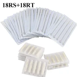 (18RS+18RT) Tattoo Needles and Tubes Mixed 100PCS - Professioanl Tattoo Needles 18RS + Disposable Plastic Tattoo Tips 18RT Combo