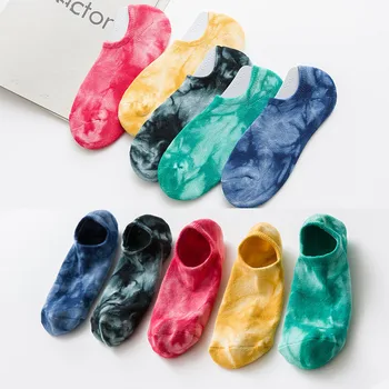 

cotton tie-dyed Europe and the United States joint wind half loop absorbent ship socks contact ins socks wholesale