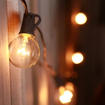 

G40 Globe Bulb String Lights Clear Ball Vintage Edison Bulbs Indoor/Outdoor guirlande lumineuse Waterproof String Lighting EU220
