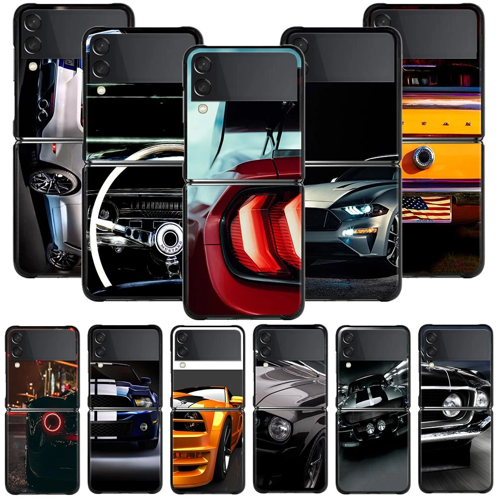 galaxy flip3 case Phone Case For Samsung Galaxy Z Flip3 5G Cases Hard PC Fundas For Samsung Z Flip 3 5G z flip Coque Black Car Sport Car case for galaxy z flip3