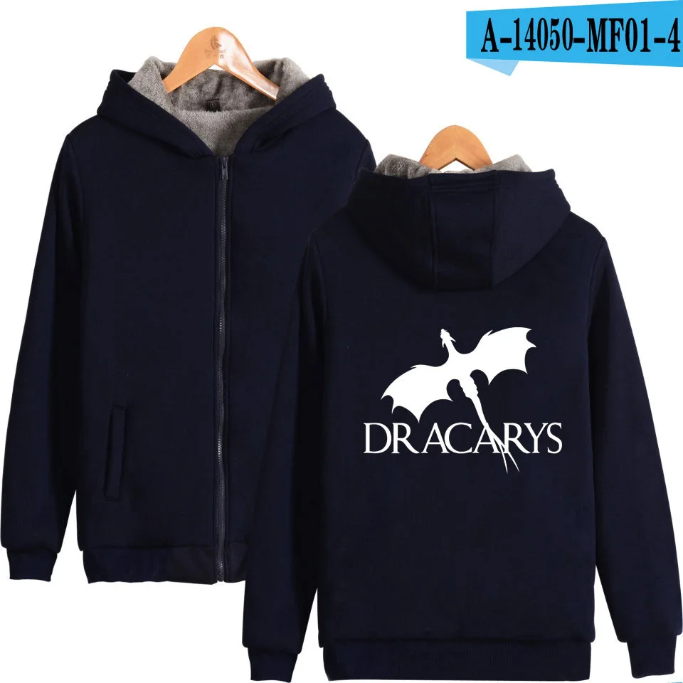 «Игры престолов» Dracarys женские/мужские худи толстовки мать драконов зимние толстые теплые с капюшоном на молнии Верхняя одежда - Цвет: 019