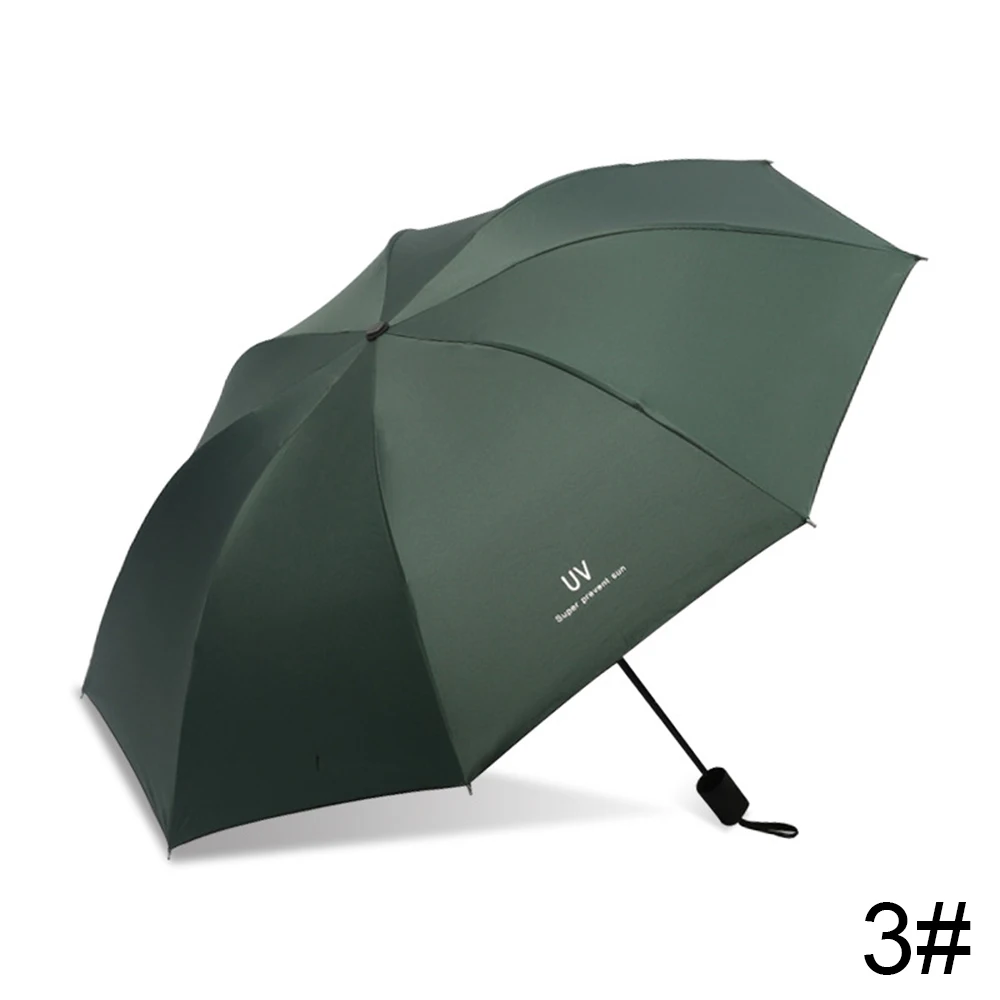 Green Автоматический зонт, модный, 3 раза, утолщенный, черный, клей, солнцезащитный, от солнца, зонтик, зеленый, УФ, прозрачный, женский, зонтик, подарок - Цвет: Green