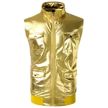 Осенне-зимний модный яркий жилет с воротником-стойкой, дизайнерский жилет на молнии с несколькими карманами, модный жилет