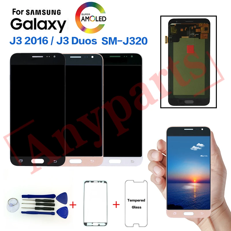 Original For Samsung J3 2016 J320 SM J320F Display lcd Screen