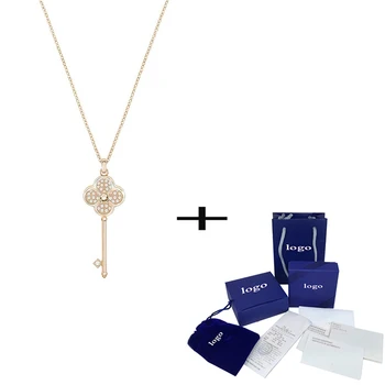 

SWA 2019 Exquisite Clover Rose Gold Key Pendant Necklace Elegant Simple Ladies Jewelry Send Girlfriend Memorial Fashion Jewelry