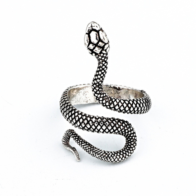 Gothic Punk Exaggerated Snake Rings Vintage Animal open Rings For Men Women Cool Hip Hop Rock Biker Jewelry Gift