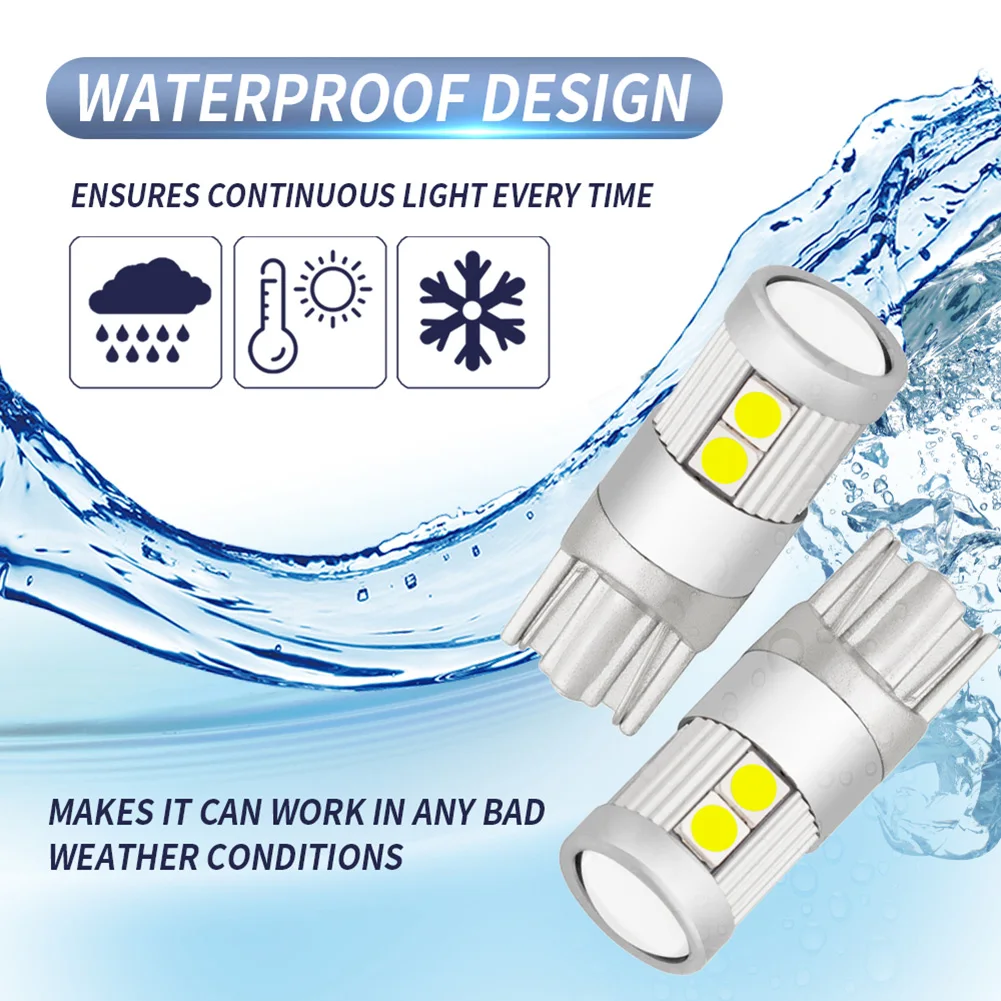 2шт T10 9SMD автомобильные Внутренние светодиодные лампы яркие для номерного знака