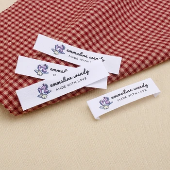

Custom Clothing Labels - Name Tags , Personalized Brand, Cotton printed labels, Handmade Labels, Sewing machine (MD0322)