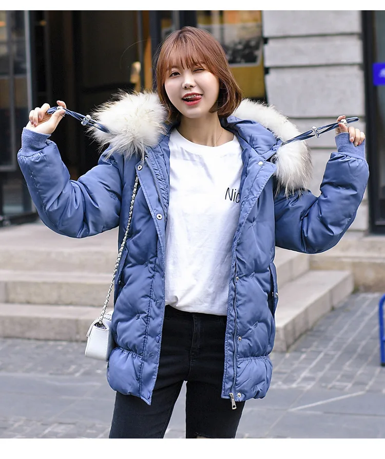 

Wechat Business AliExpress Winter New Style Cotton Coat Women's Mid-length Korean-style Loose-Fit Hooded Large Size Fur Collar T