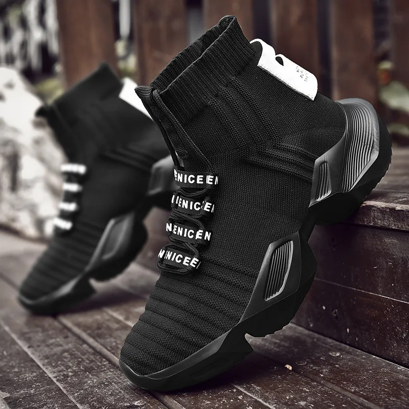 

Spring Autumn Fashion Socks Sneakers Men Shoes Chunky Dad Shoes Men Knit Breathable Walking Sneakers No-Slip krasovki