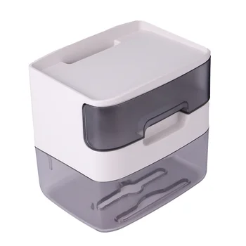 

1Pc Bathroom Tissue Box Wall-mounted Napkin Storage Box Punch Free Tissue Holder Toilet Storage Rack for Home Hotel (Black White