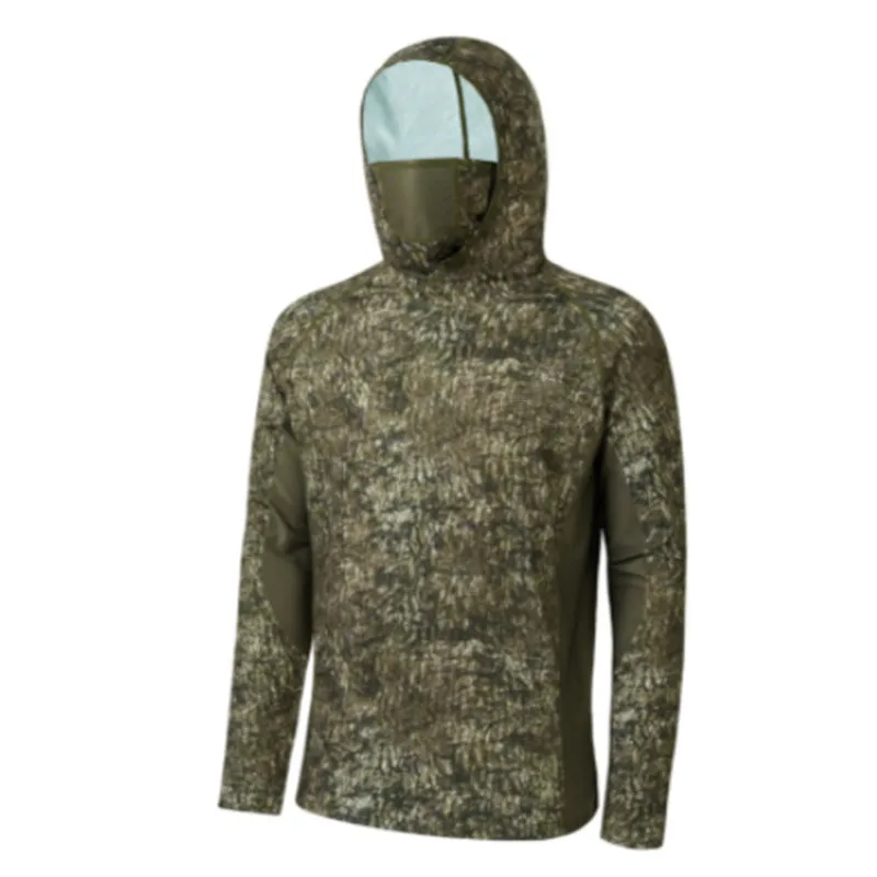 

Long Sleeve Fishing Jerseys Quick Drying Sun Protection Fishing Shirt Newest Men's Fishing Clothing Hoodies With Zipper And Mask
