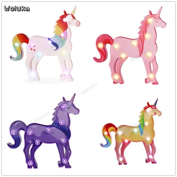

Color Lamps Night Light ins 3D Cartoon Pegasu Unicorn Shape Sleep Led Kid Lamp Bulb Table Wall Mounted Lamps CD50 W05