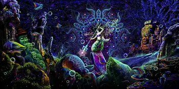 

Custom Backdrop Fluorescent Glow Tapestry Psychedelic Art Banner Psy Wall Hanging