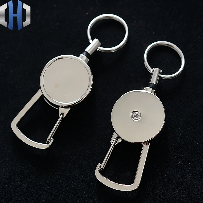 

2.5cm Metal Keychain High Rebound Key Ring Anti-lost EDC Buckle