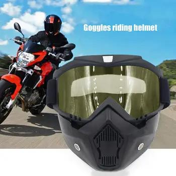

Riding Protective Helmet Detachable Face Mask Goggles Motocross Bike Cross Country Flexible Helmet Face Mask Goggles