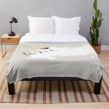 

Minimal And Zen Bird Design Throw Blanket Soft Sherpa Blanket Bed Sheet Single Knee Blanket Office Nap Blanket