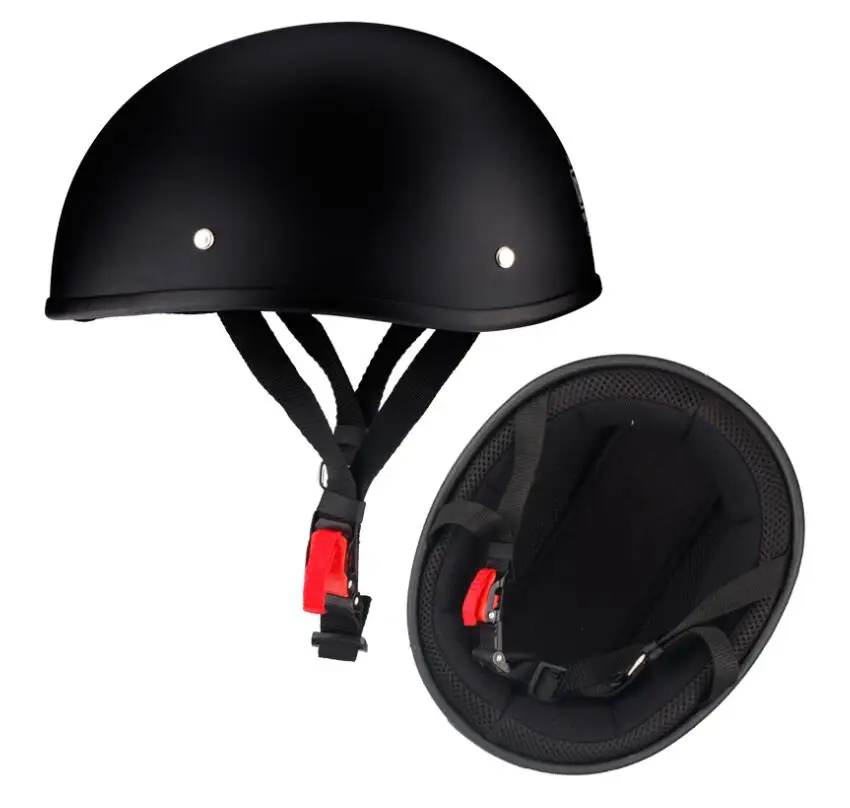 

Half Face Vintage Motorcycle Helmet Retro DE Kask,Cafe Racer,Scooter,Cruiser,Chopper,Matte black,EPS lining,DOT approved