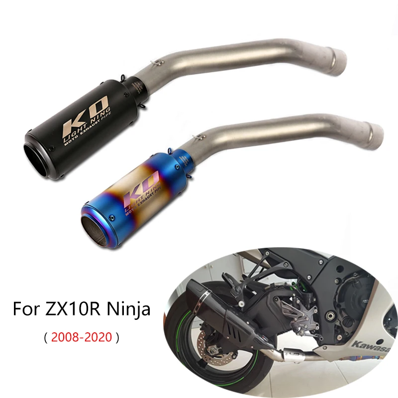

2008-2020 Ninja ZX10R Slip-on Exhaust Set Motorcycle Maid Pipe 51mm Mufflers Removable DB Killer Escape Reserve Catalyst Steel