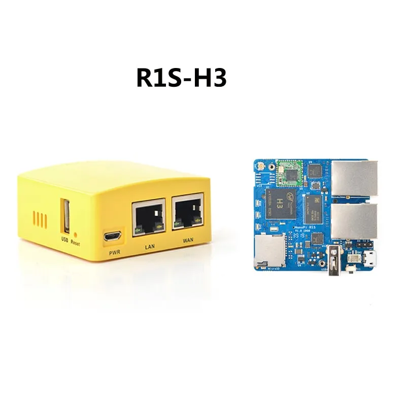 Красный Дружественный NanoPi R1S портативный маленький путь, все Chi H3/H5 двойной гигабитный Ethernet порт 512 М памяти OpenWRT - Цвет: Красный