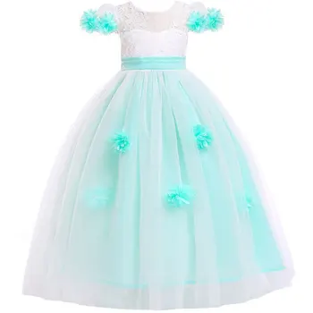 

D0069 Tutu Embroidery Princess Baby Girl Dress 2020 Spring Party Wedding Easter Day Kid Dress For Girl Wholesale Child Clothes