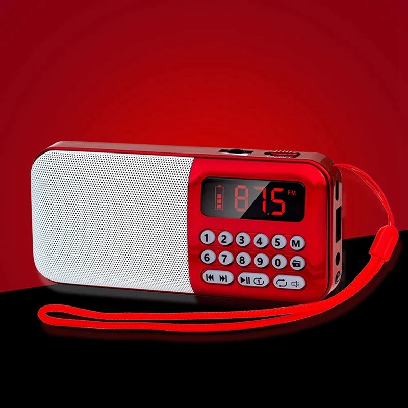 Portable FM Radio Rechargeable Wireless Speaker TF Card USB Disk MP3 Player Mini Radio with Earphone Jack
