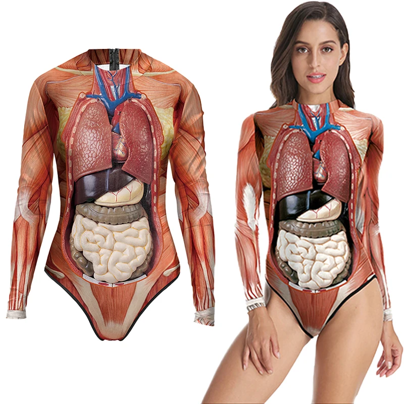 Organ Tubuh Manusia Visceral Struktur Jaringan Pakaian Renang Halloween Otot Baju Renang Baju 3d Wanita Pakaian Renang Olahraga Pakaian Partai Nikmat Aliexpress