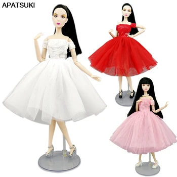 3 개/몫 패션 인형 바비 드레스 짧은 발레 드레스 바비 인형 1/6 액세서리 완구