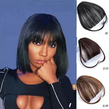 Xuanguang натуральный тупой franja escuro luz marrom preto sintético franja de cabelo falso cores puras plana bang cabelo pedas