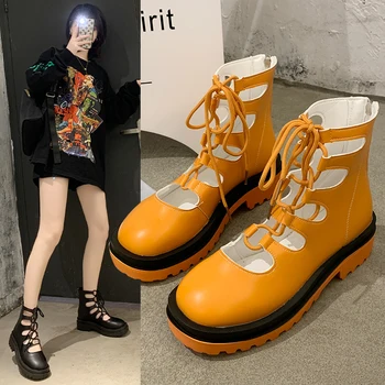 

Martin boots sandals women's summer 2020 new wild flat hollow women's shoes summer thin short boots sandals Z707