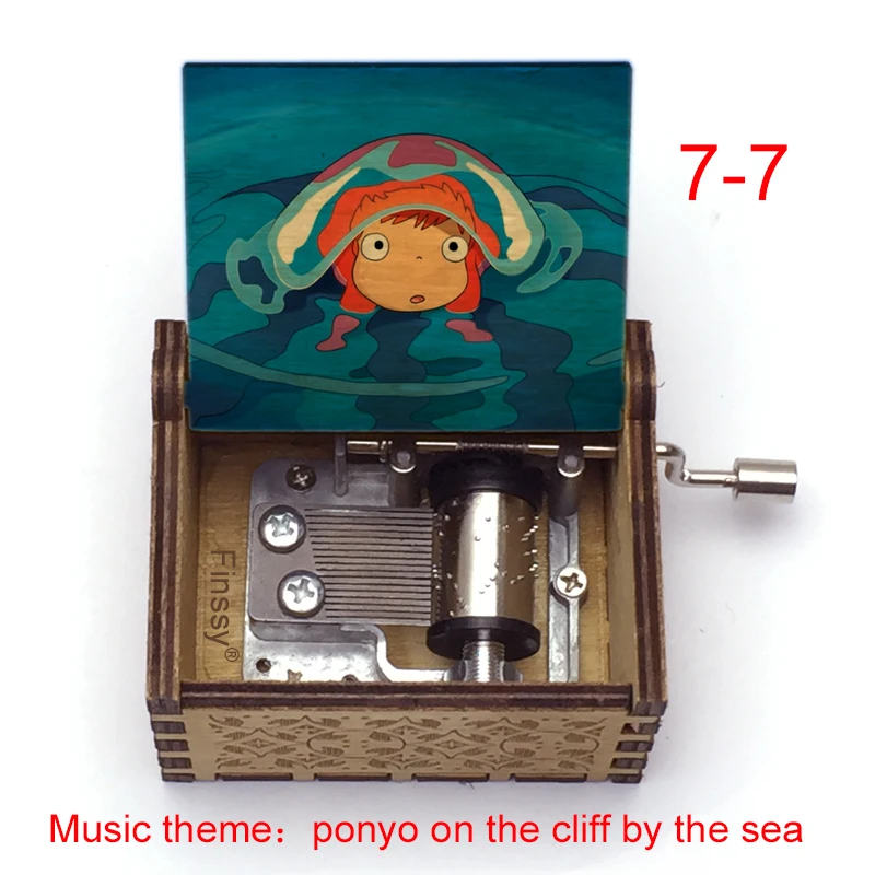 Музыкальная шкатулка ponyo на скале у моря no Ue Ponyo цветная деревянная музыкальная