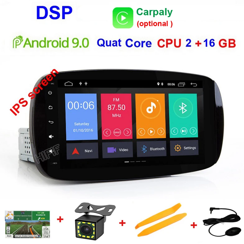 Quad Core 2G 16G DSP " ips DSP 4G Android 9,0 автомобильный мультимедийный dvd-плеер gps авторадио для Mercedes/Benz Smart Fortwo радио стерео - Цвет: Quad Core 2G 16G DSP