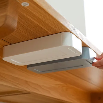 

Hidden Table Under Paste Plastic Desk Organizer Memo Pen Stationery Storage Box Case Desk Drawer Divider Stationery Sticky Decor