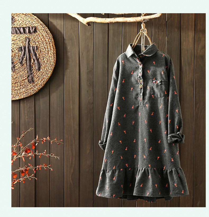 2020 New Spring Shirt Literary Cotton and linen Long Pullover Shirt Women Loose Casual Print Long Sleeve Blouse Tops 2