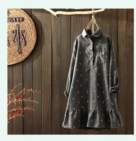 2020 New Spring Shirt Literary Cotton and linen Long Pullover Shirt Women Loose Casual Print Long Sleeve Blouse Tops 2
