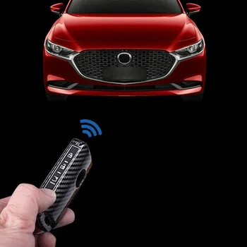 

Keychain Protector Bag Smart Remote Fob Shell Cover For Mazda 3 2019-20 sedan zinc alloy smart key case cover carbon fiber