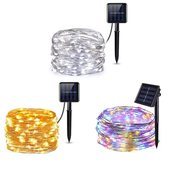 

100/200 LED Lights String Waterproof Fairy Garland Lights LED Outdoor String Lights Solar Lamp for Holiday Christmas Party Decor
