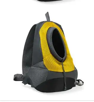 Регулируемая наружная сумка-переноска для собак, передняя сумка, новинка, двойной наплечный портативный рюкзак для путешествий, сетчатый рюкзак на голову - Цвет: Yellow