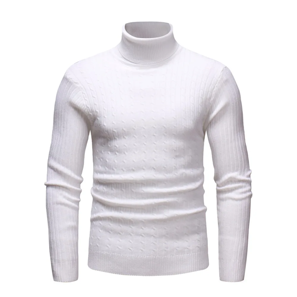 90% OFF Men's Sweater Turtleneck Pullover Fashion Basic Tops Men Sweaters Winter Black White Knitwear Warmness Jumper 2020 Spring 3XL
