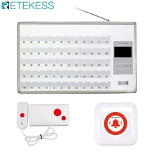 Retekess Voice Reporting Wireless Nurse Calling System with 60-Bed Receiver+ 2 Call button for hospitals Personal clinics