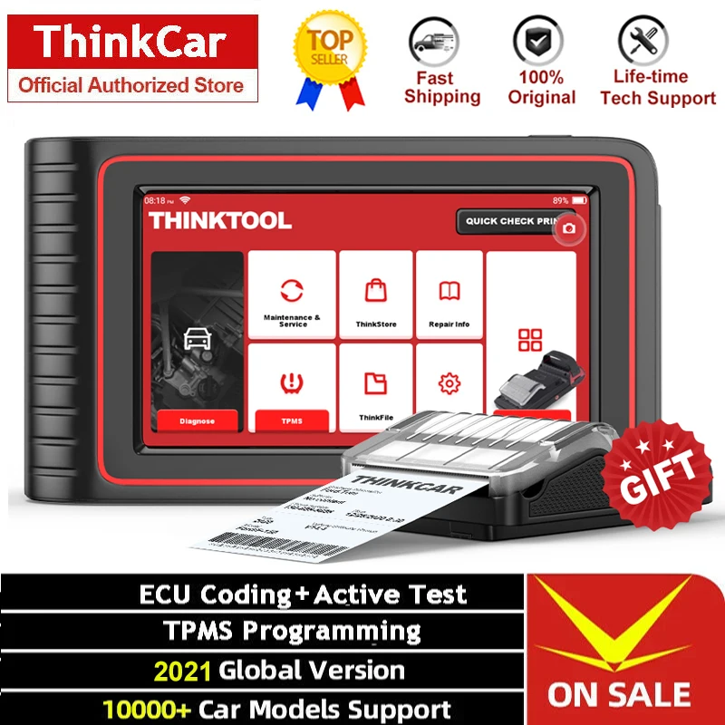 Thinkcar thinktool ferramentas de diagnóstico do carro sistema completo scanner automotivo ecu programação tpms obd2 scanner profissional