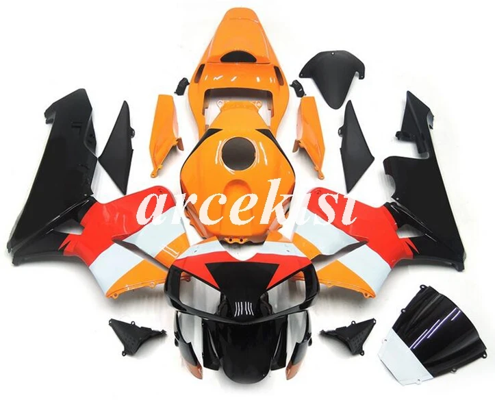 Литьевая Форма ABS мотоцикл обтекатели комплект подходит для CBR600RR F5 2003 2004 03 04 Кузов Набор оранжевый