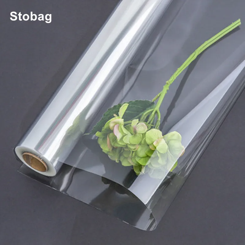 Stobag 50pcs Opp Plastic Transparent Bouquet Packaging Wrapping Paper