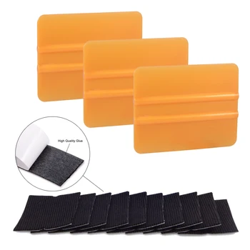 

EHDIS 10pcs Carbon Fiber Wrapping Scraper Edge Fabric Felt Car Vinyl Wrap Film Remover Tool Window Tint Cleaning Water Squeegee