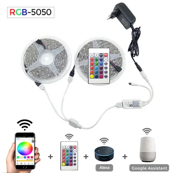 

5050 LED Strip WIFI RGB RGBW RGBWW 5M 10M 15M RGB Led Color Changeable Flexible LED Strip Light + WIFI Remote Controller + Power
